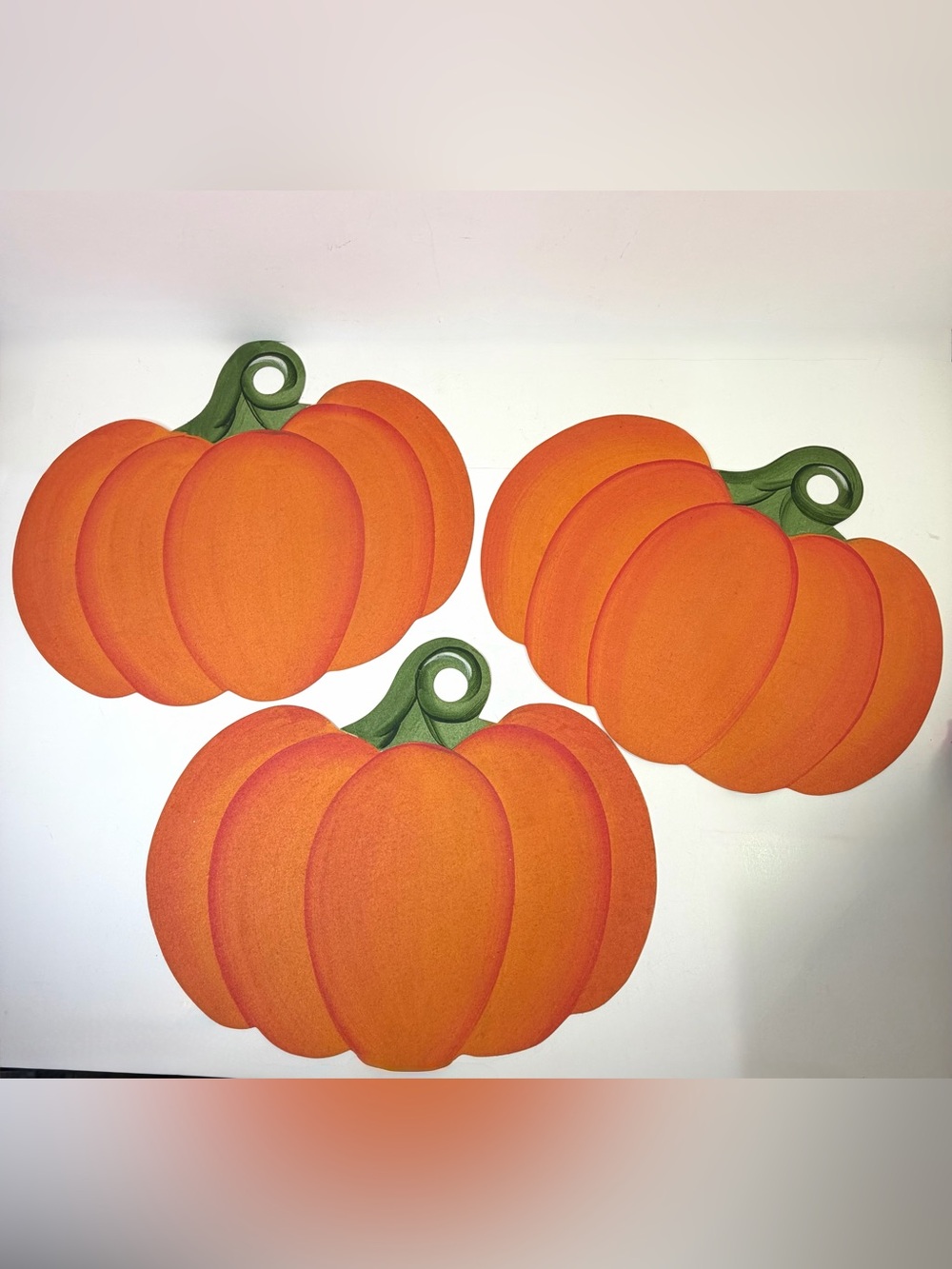 Pumpkin Placemats Set of 3 Hand Painted Vinyl Fall Thanksgiving Carole Shiber